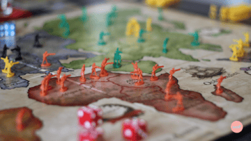 Un plateau de jeu de Risque.