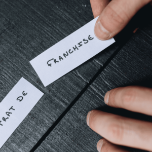 Des étiquettes contrat de franchise pour illustrer les 6 attitudes à adopter.