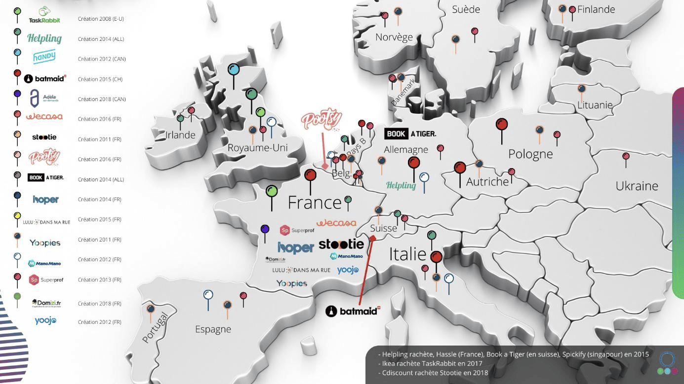 Kaart van Europa ter illustratie van het artikel over digitale franchising