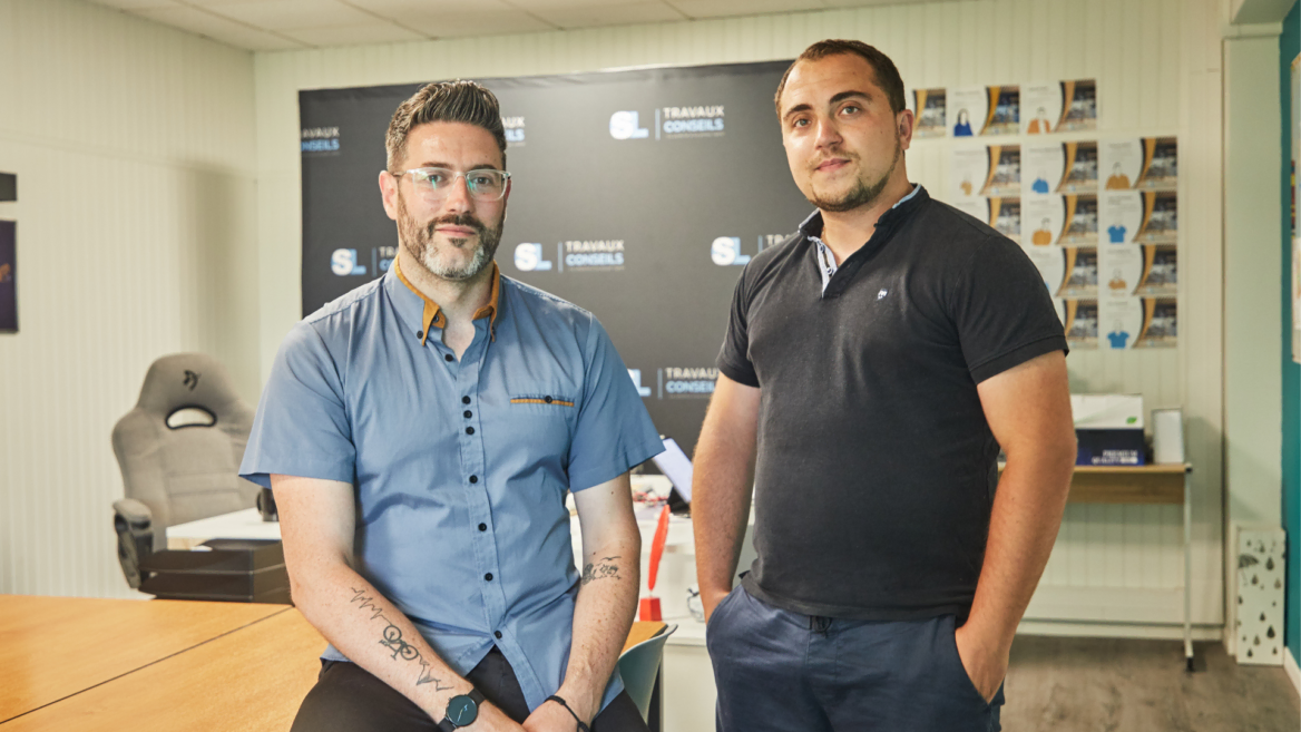 Sébastien Lamaud et Ludovic Oliveira, fondateurs de SL Travaux Conseils.