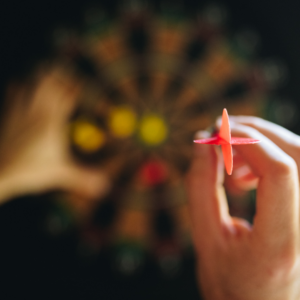 Une cible pour illustrer les centre commerciaux vs centre ville