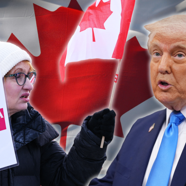 Donald Trump / manifestante canadienne