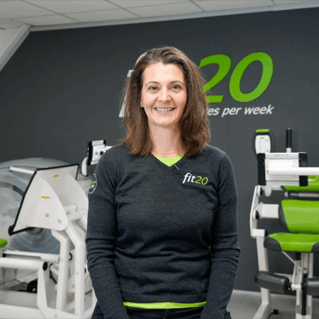 Hilde Scherrewitz, Franchisée de fit20 posant pour son interview