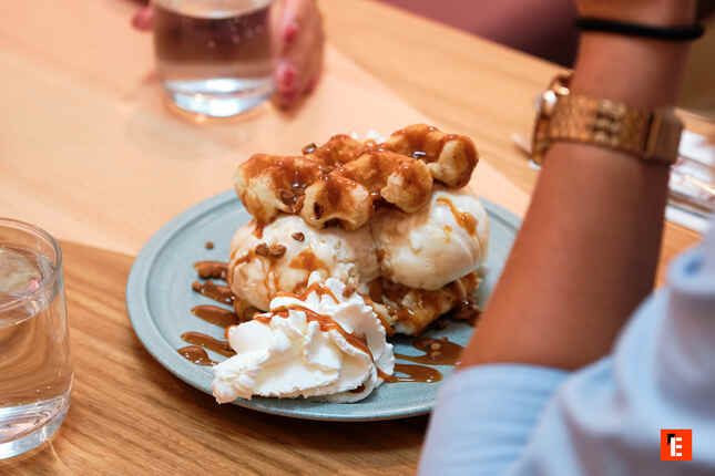 gauffre avec de la glace