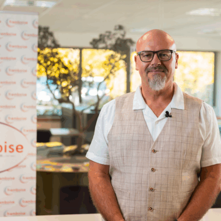 Christophe Vogel, Franchisé framboise posant pour son interview