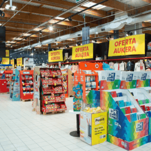 interior de supermercado eroski