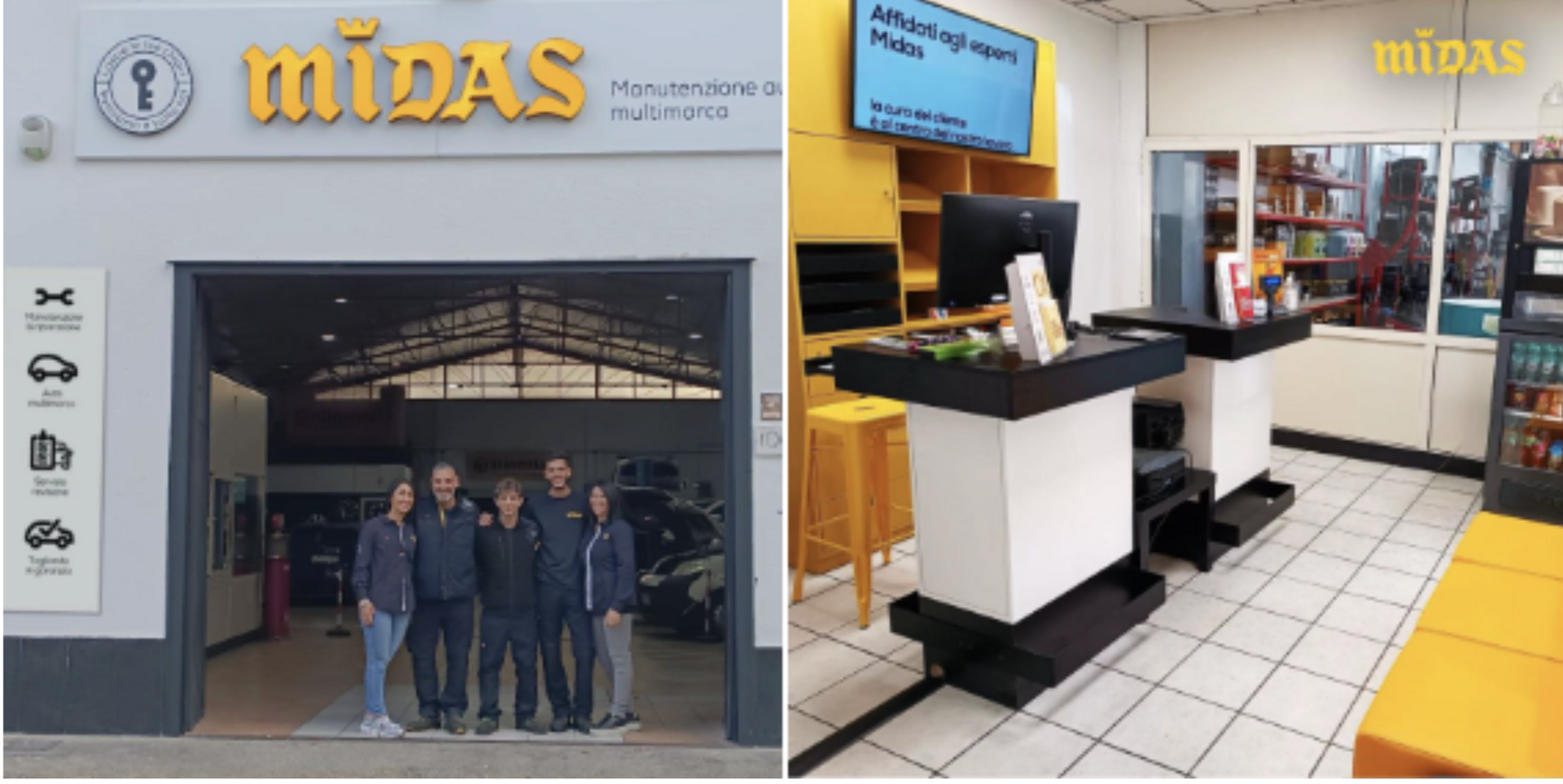 centro assistenza midas: officina e area accoglienza