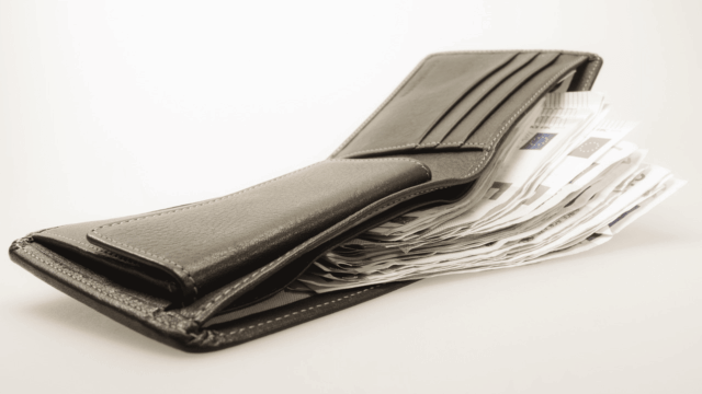 cartera con dinero