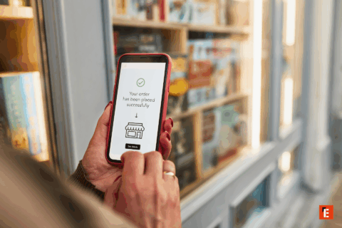 Mobile phone confirmation of successful order placement.