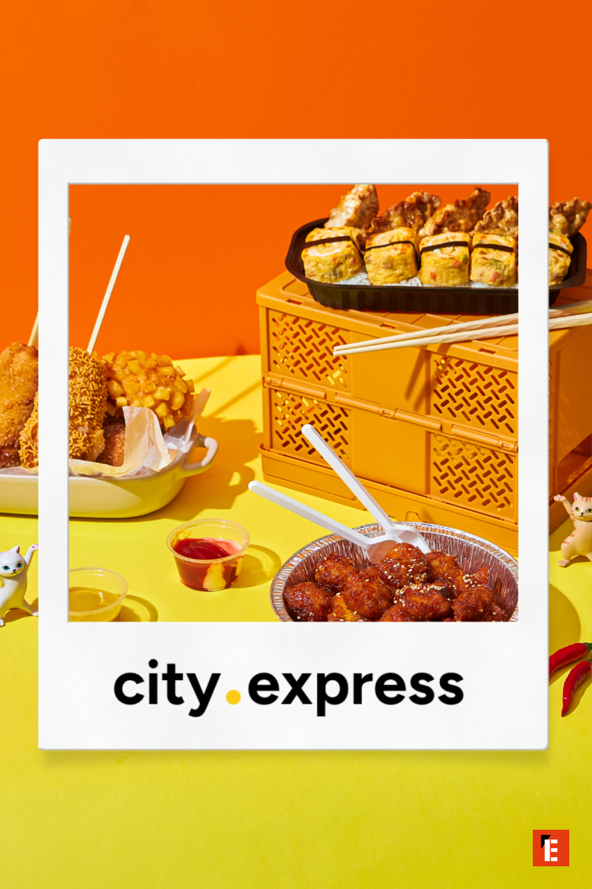 Various food items on a vibrant table setting.