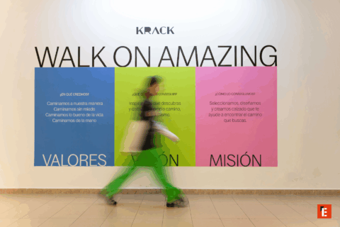 Mural colorido con valores y misión de Krack