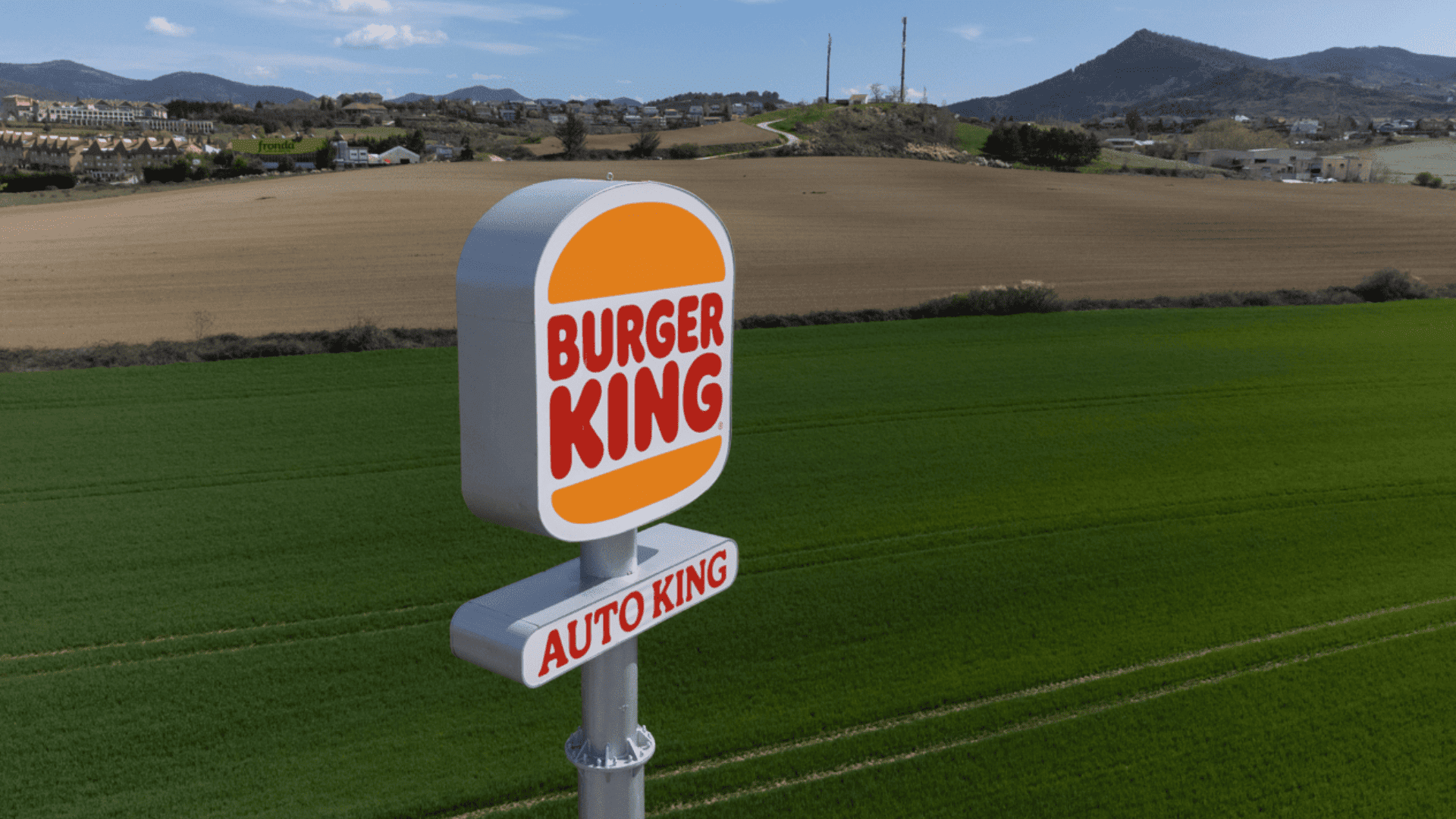 logo burger king en un poste