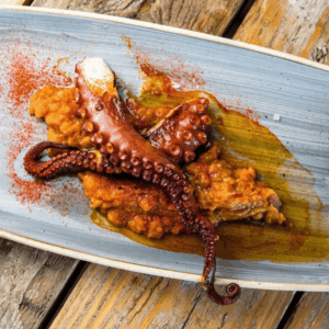 pintxo pulpo en plato