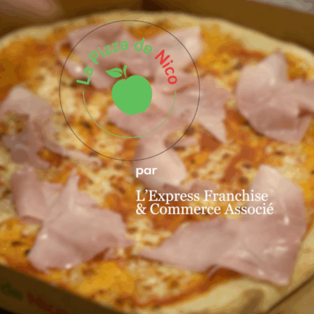Une pizza dans une boite illustrant le nouveau concept de la pizza de nico