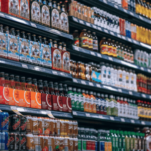 bebidas en un supermercado