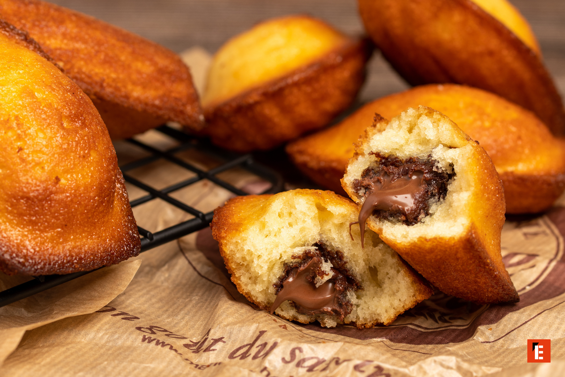 madeleine fourrées au chocolat