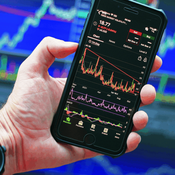 cifras y gráficas en un móvil