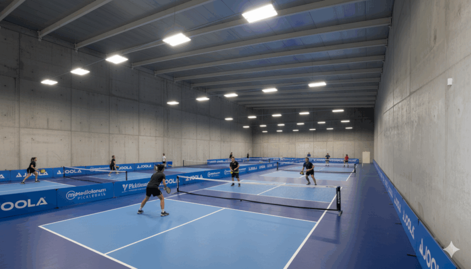 interior centro deportivo pickleball indoor