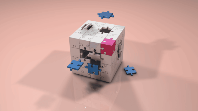 piezas que encajan en un cubo