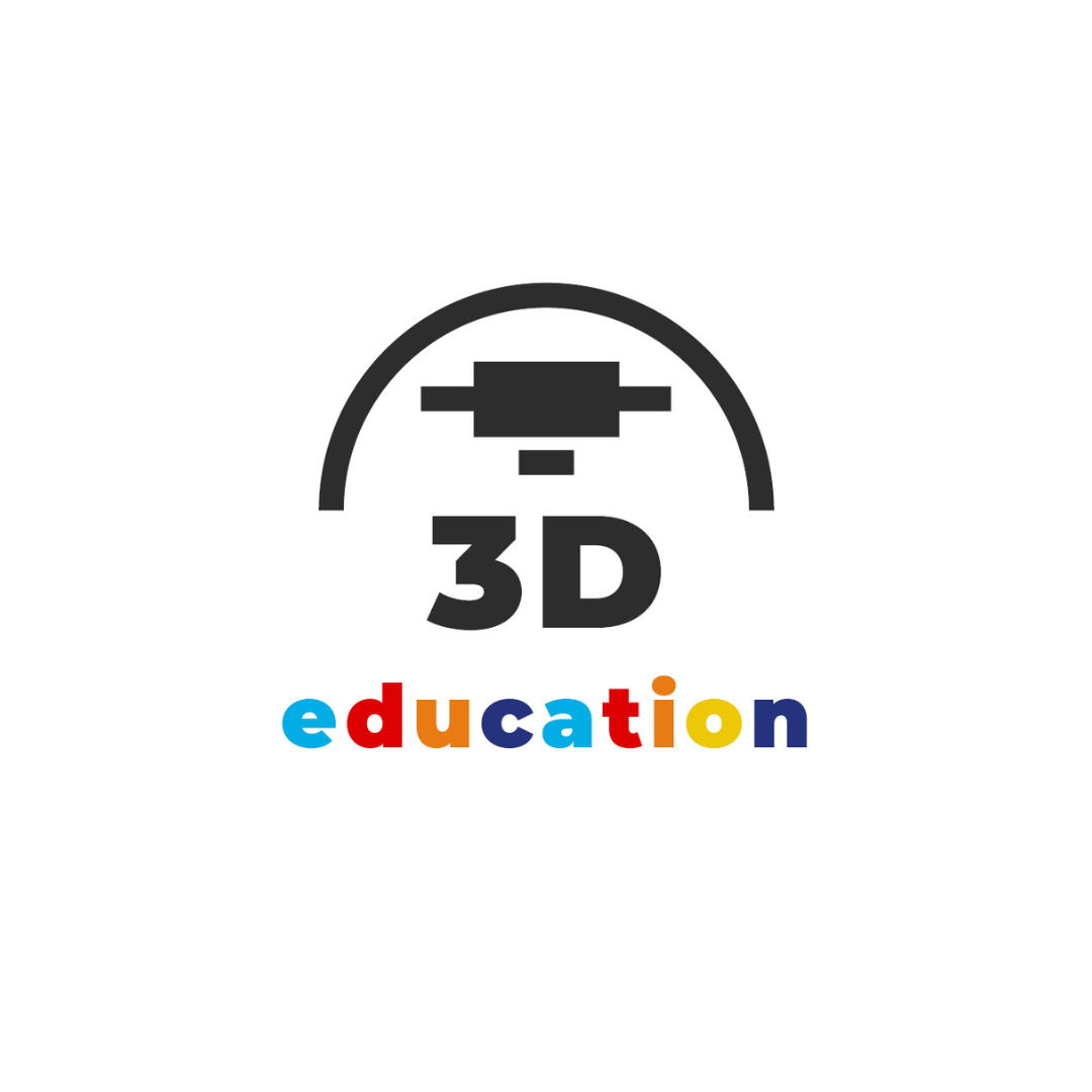 logo 3d Éducation avec icône dimprimante colorée