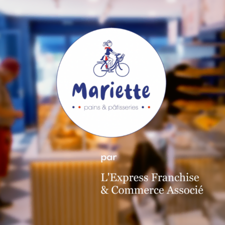 logo mariette sur vitrine de pains et pâtisseries