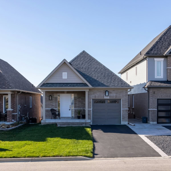 Fronts of suburban houses