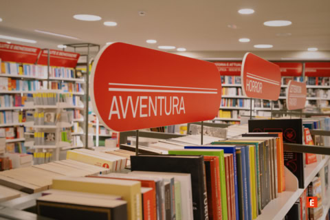 libreria moderna: libri avventura e horror in vetrina