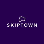 skiptown purple logo with white icon