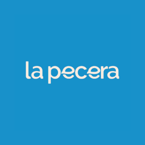 la pecera: logotipo minimalista en azul cian