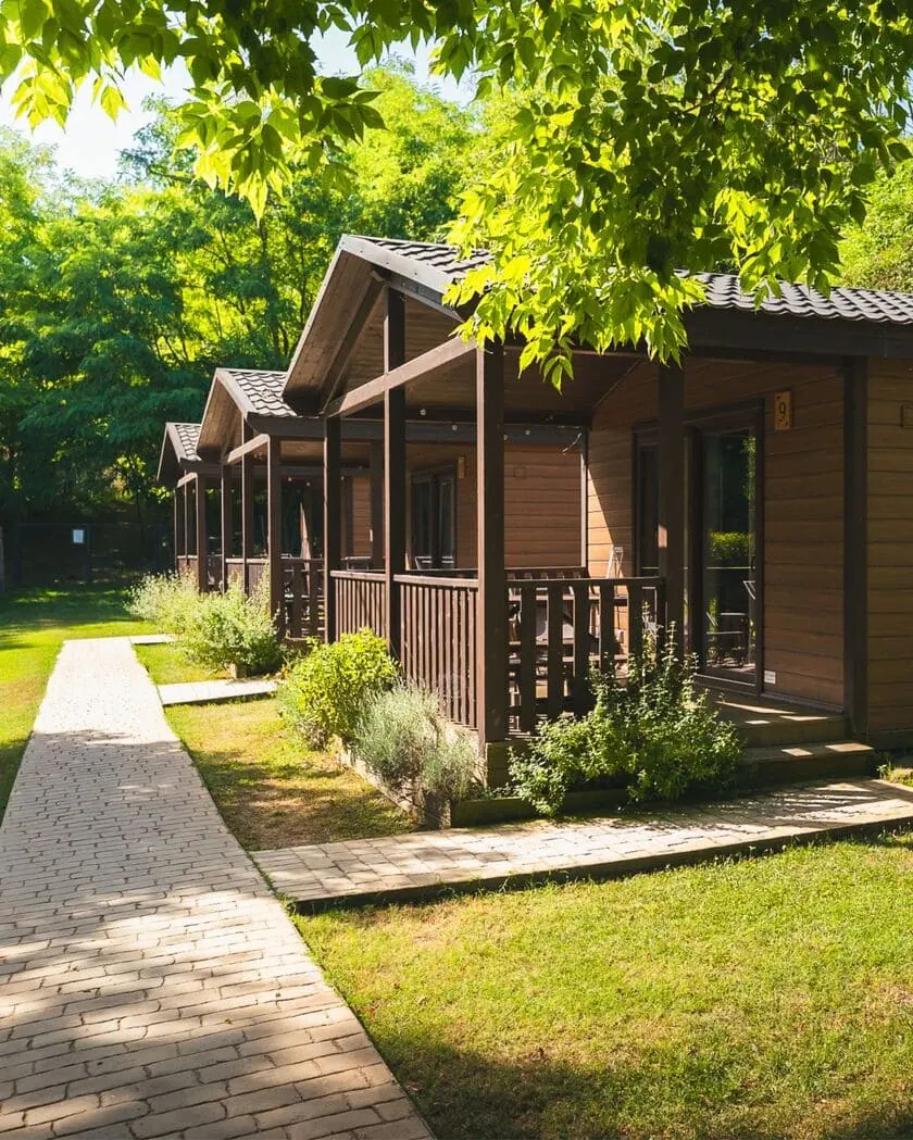 casa madera en camping