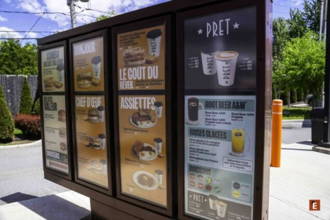 menu au volant: petit déjeuner et boissons
