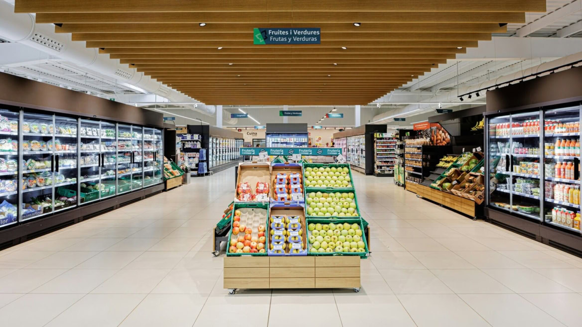 étalages supermarché