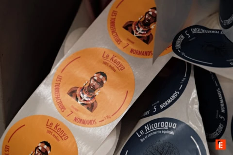 Étiquettes café artisanales le kenya et le nicaragua