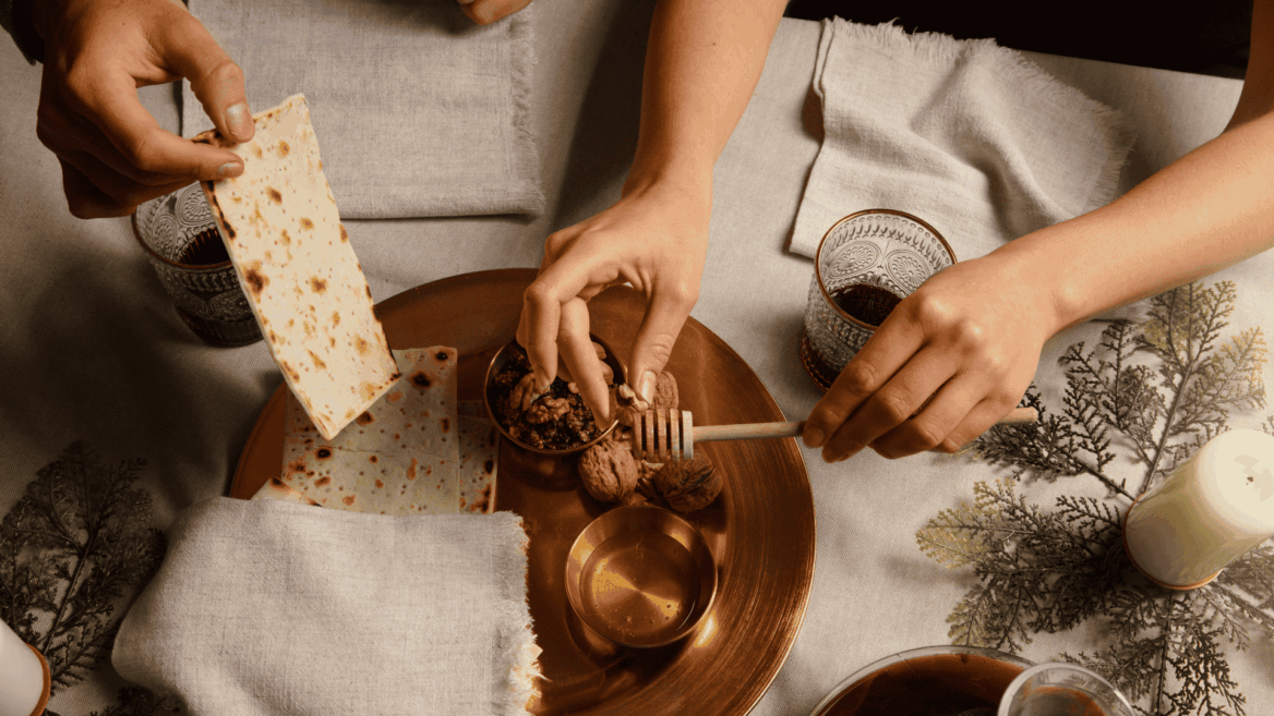 candlelit flatbreads with honey and walnuts