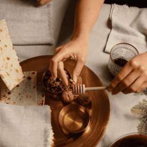 candlelit flatbreads with honey and walnuts