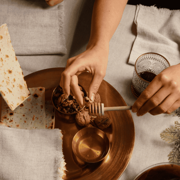 candlelit flatbreads with honey and walnuts