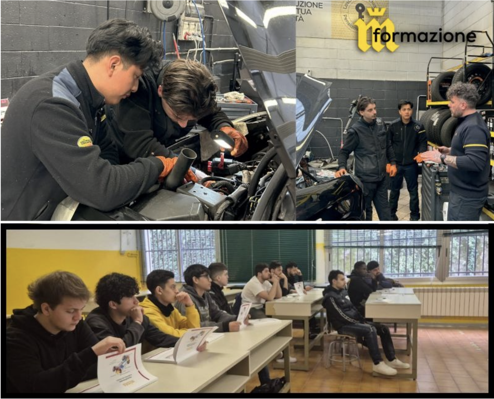 formazione meccanica auto: officina e aula per tecnici