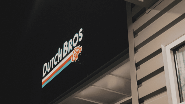 front of a dutch bros shop