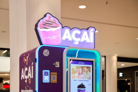kiosco açaí moderno autoservicio en centro comercial