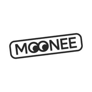 logo moonee minimaliste avec croissants de lune