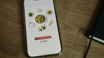 phone screen with the chipotle app opened
