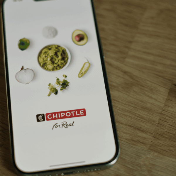 phone screen with the chipotle app opened