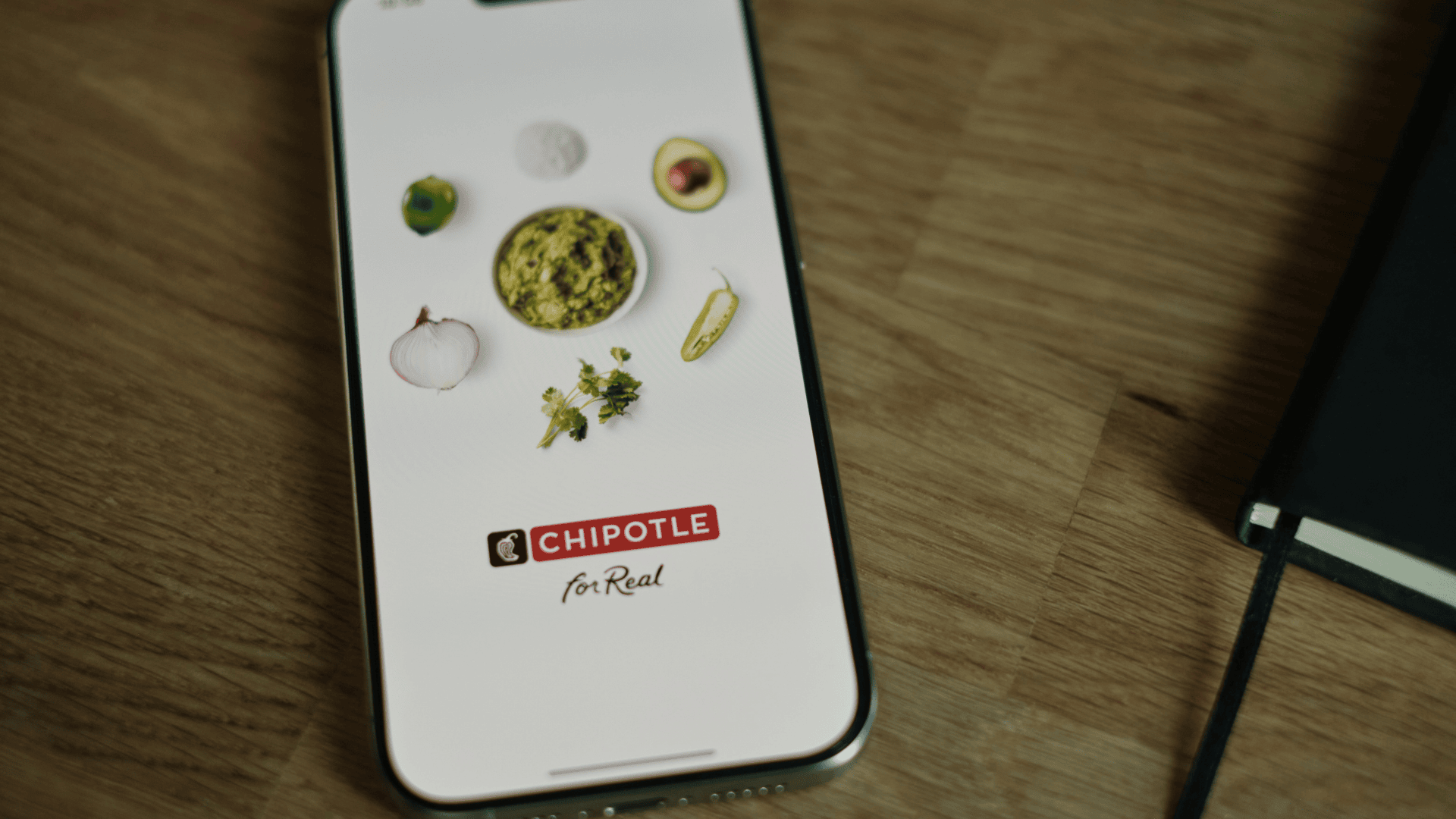 phone screen with the chipotle app opened