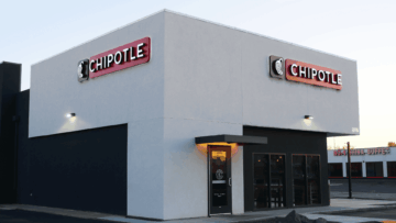 front of a chipotle restaurant