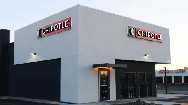 front of a chipotle restaurant