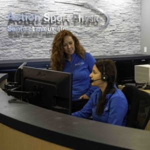 réception professionnelle à la clinique de physiothérapie