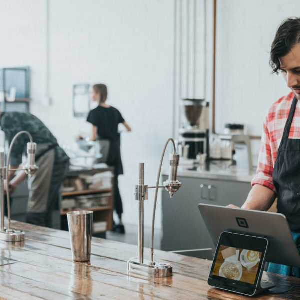 restaurant worker at the counter
