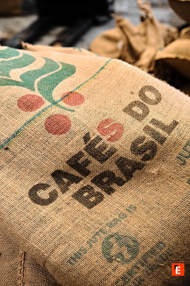 sac en jute cafés du brésil texture authentique