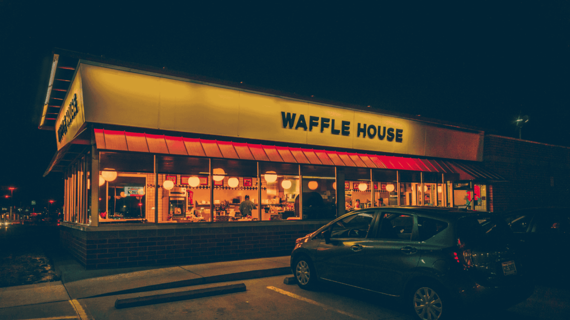 waffle house location at night