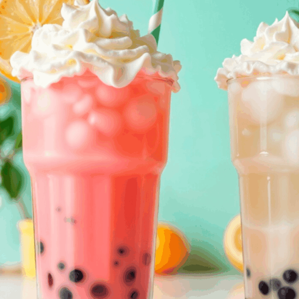 tres batidos boba con crema y perlas de tapioca